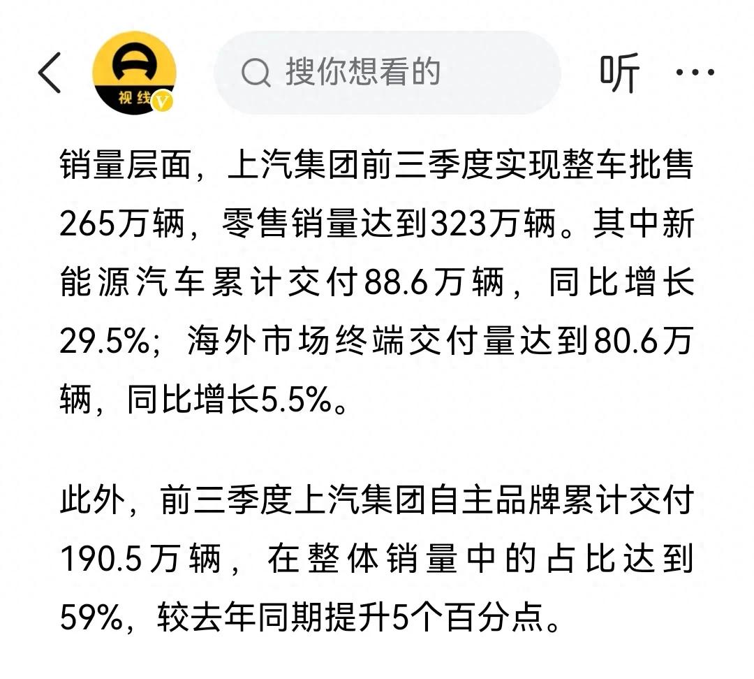 上汽前11个月自主品牌销量突破200万辆,位居全国第三