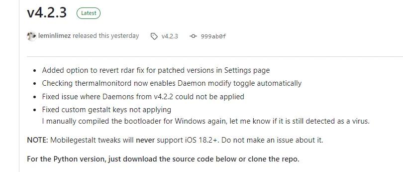 iOS 18.1.1 Nugget 4.2.3 已发布,解决这些问题
